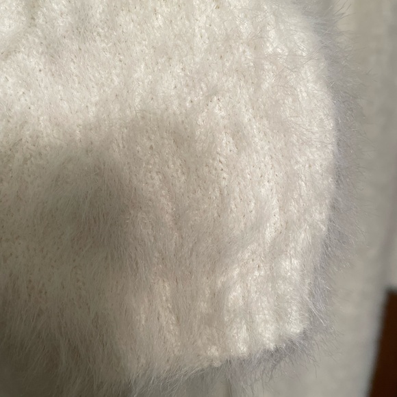 Bella Dahl fuzzy long cardigan in soft cream - Picture 3 of 4